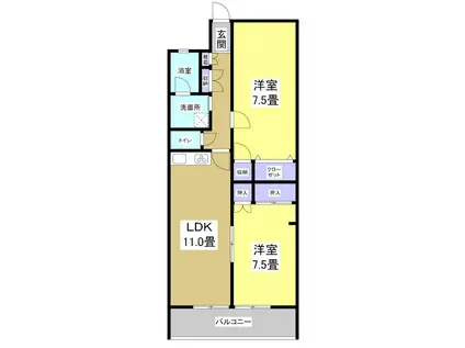 スクエア5(2LDK/2階)の間取り写真