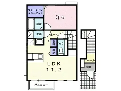 サンライズA(1LDK/2階)の間取り写真