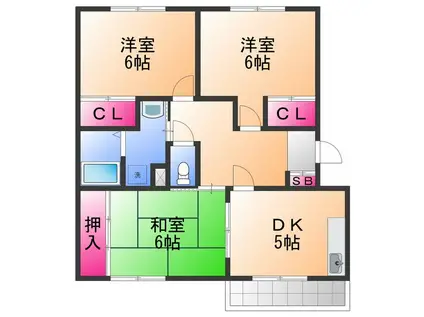 ハイネスアカデミー(3DK/3階)の間取り写真