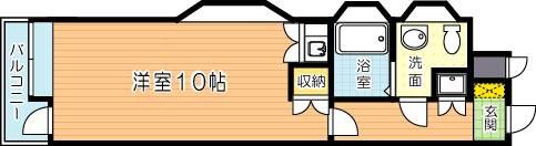 オリエンタル江南町(ワンルーム/3階)の間取り写真