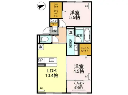 アドヴァンス(2SLDK/2階)の間取り写真