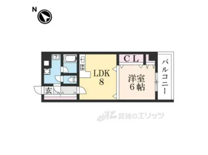 宮之阪ウェーブ(1DK/4階)の間取り写真