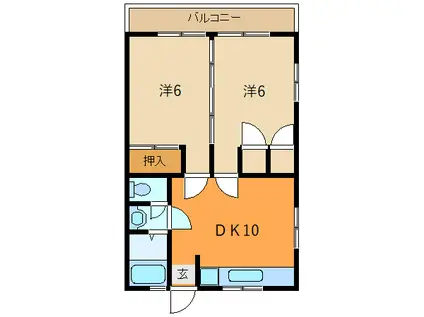 小林マンション(2DK/3階)の間取り写真