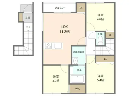 ビジョンA(3LDK/2階)の間取り写真