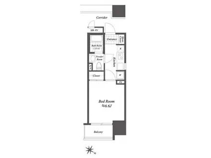 セイラン水天宮前(1K/6階)の間取り写真