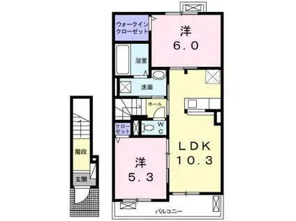 エアリーII(2LDK/2階)の間取り写真