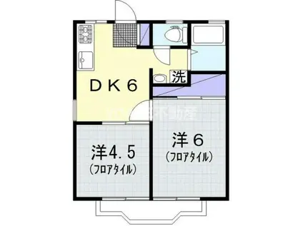 エクセルヤマトA(2DK/2階)の間取り写真