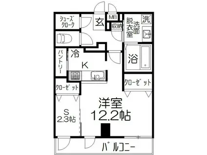 ヴィラ鴻巣(ワンルーム/2階)の間取り写真