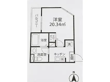 チェルシークロイスターズ(1K/2階)の間取り写真