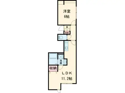シャインS栄田(1LDK/1階)の間取り写真