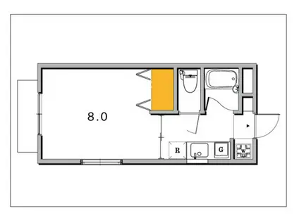 リヴラン弓之町(1K/1階)の間取り写真