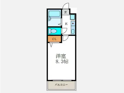 こんぺいとうの家(1K/1階)の間取り写真