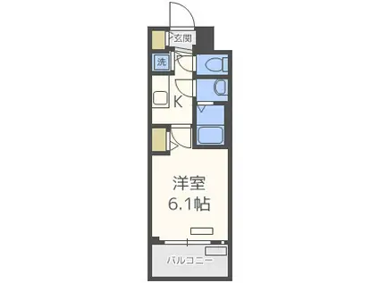 プレサンスOSAKADOMECITYワンダーシティワンダー(1K/10階)の間取り写真