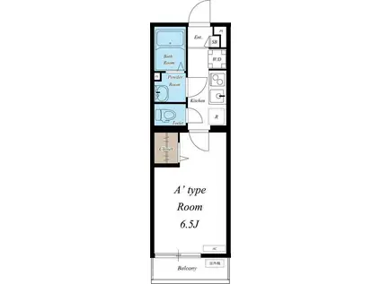 リブリ・大谷口(1K/2階)の間取り写真