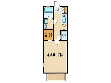 プラムメゾン稲田堤(1K/1階)の間取り写真