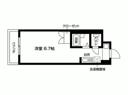 キャッスル北沢新大阪(1K/7階)の間取り写真