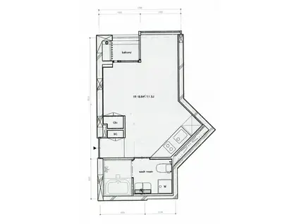 ウエスト APARTMENT(ワンルーム/3階)の間取り写真