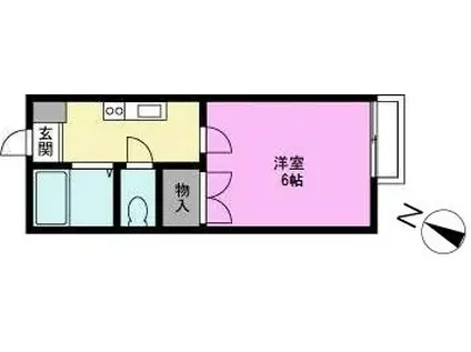 ドミール越谷(1K/1階)の間取り写真