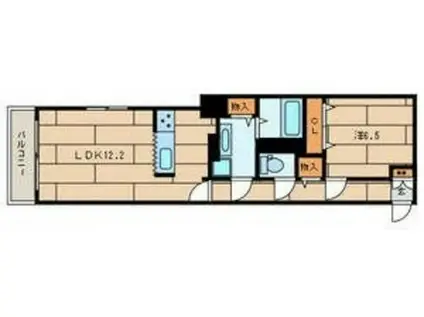 ビュートップ桜並(1LDK/5階)の間取り写真