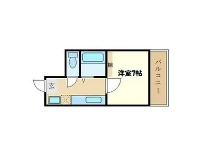 みくもハイツ(1K/3階)の間取り写真