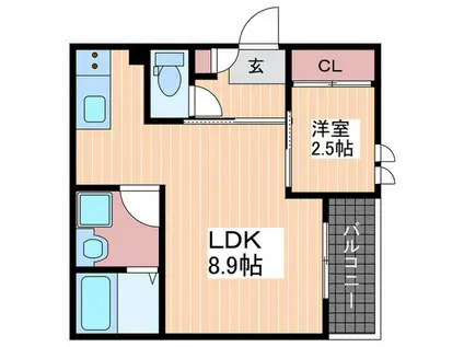 PENSIONJULY桜尾(1LDK/3階)の間取り写真