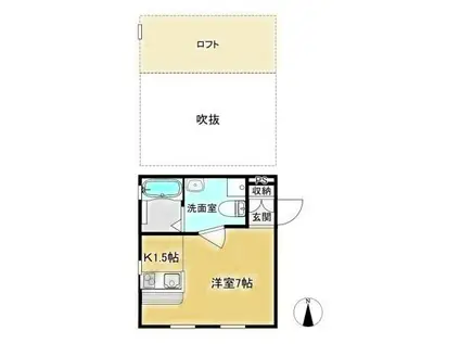 MIRUTEI NATURA(1K/2階)の間取り写真