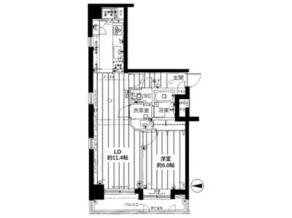 シーアイマンション日暮里(1LDK/3階)の間取り写真
