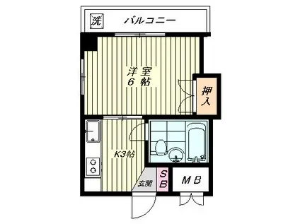 町田ビル(1K/2階)の間取り写真