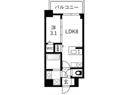 エスリードレジデンスザ・グラン大阪福島クラス(1LDK/13階)の間取り写真