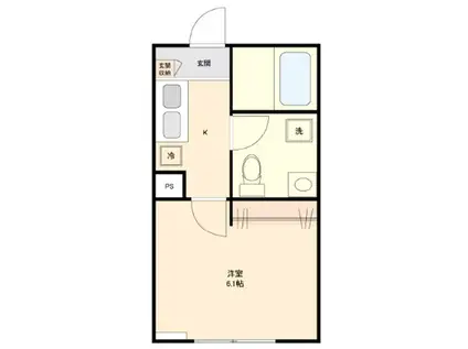 DELIGHT赤見台(1K/2階)の間取り写真