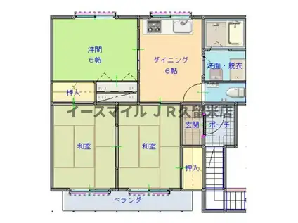 パークサイドブルー(3DK/2階)の間取り写真