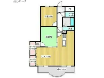 プラムスクエアJPMC(2LDK/1階)の間取り写真