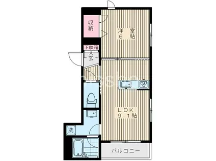 ヴェルディメゾン(1LDK/2階)の間取り写真
