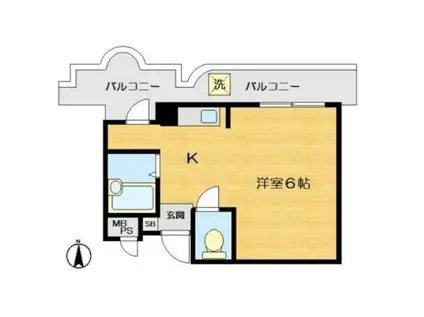 ピュアハイツJHK(1K/2階)の間取り写真