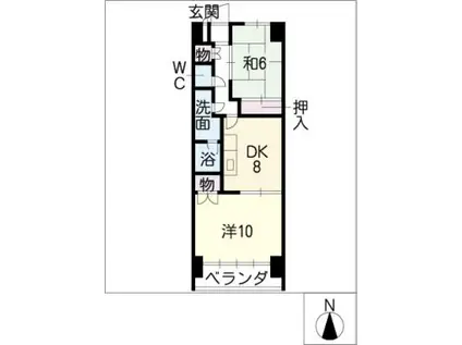 幸村参番館(2DK/11階)の間取り写真