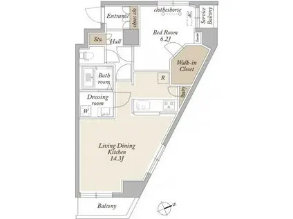 ARKMARK上北沢 アークマーク上北沢(1LDK/4階)の間取り写真