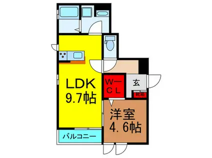 メゾン フォンリジェル(1LDK/1階)の間取り写真