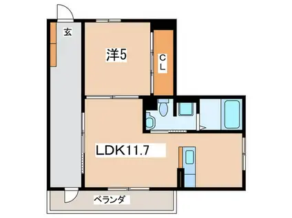 アルメリア湘南(1LDK/2階)の間取り写真