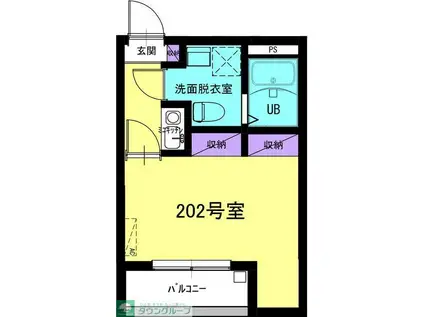 ギオンハウス川口並木(1K/2階)の間取り写真