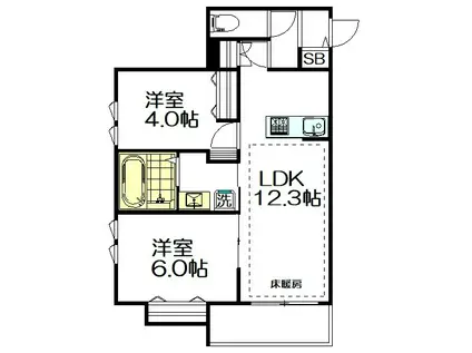 ブラン シャルマン(2LDK/2階)の間取り写真