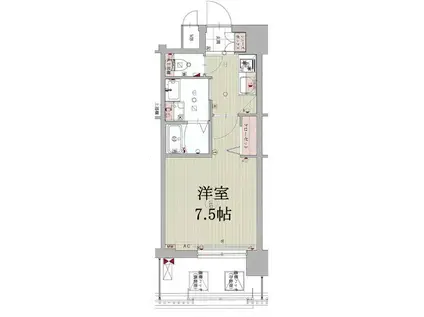 ベラジオ雅び京都西院II(1K/4階)の間取り写真