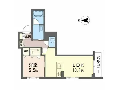 GRAND LE BOIS(1LDK/4階)の間取り写真