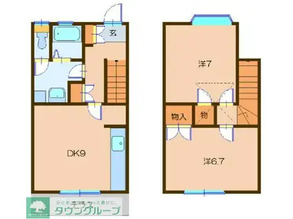 シーサイドテラス金沢八景(2DK/1階)の間取り写真