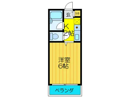 CASA西郷(1K/4階)の間取り写真
