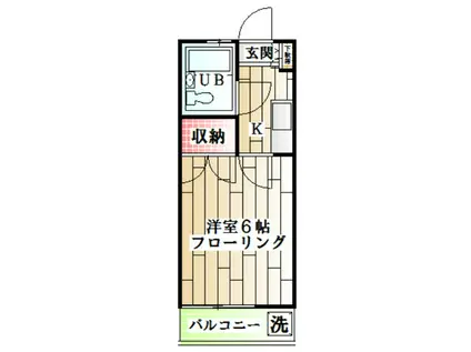 ホワイトハイム名瀬(1K/2階)の間取り写真