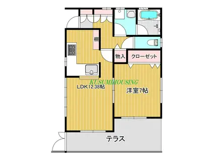 オーケーエヌ(1LDK/1階)の間取り写真