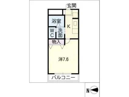 コーポ廻間(1K/2階)の間取り写真