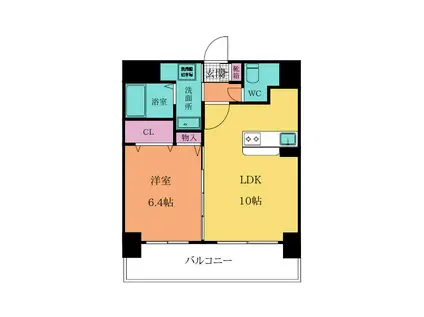 ノースステイツ片野(1LDK/4階)の間取り写真