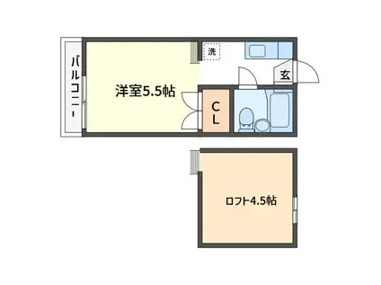 MAISON・K(1K/2階)の間取り写真