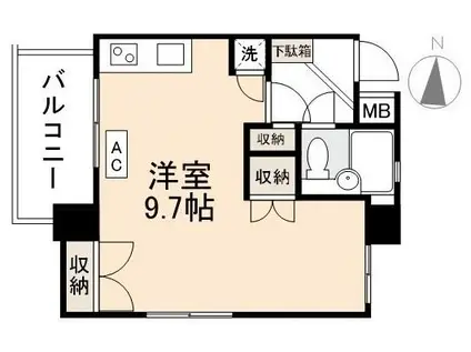 R-RESIDENCE TAKAMATSU(ワンルーム/6階)の間取り写真